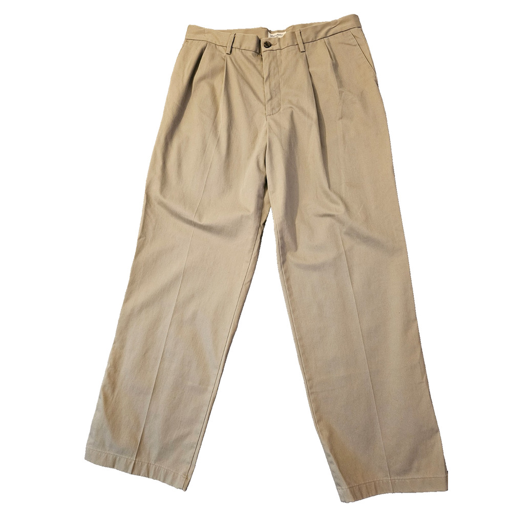 Vintage Levis Dockers Pleated Relaxed Fit Mens Pants 36 X 32 Khaki Casual Pants